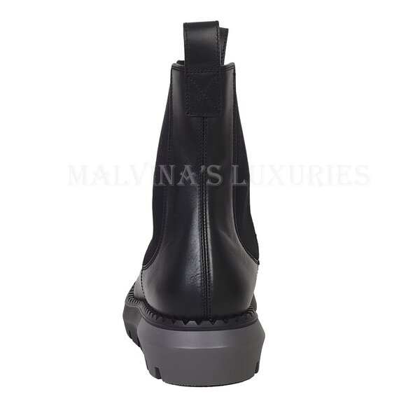 GUCCI BOOTS MENS CHELSEA BLACK LEATHER ANKLE w INTERLOCKING LOGO sz 9.5 10 - Picture 6 of 15